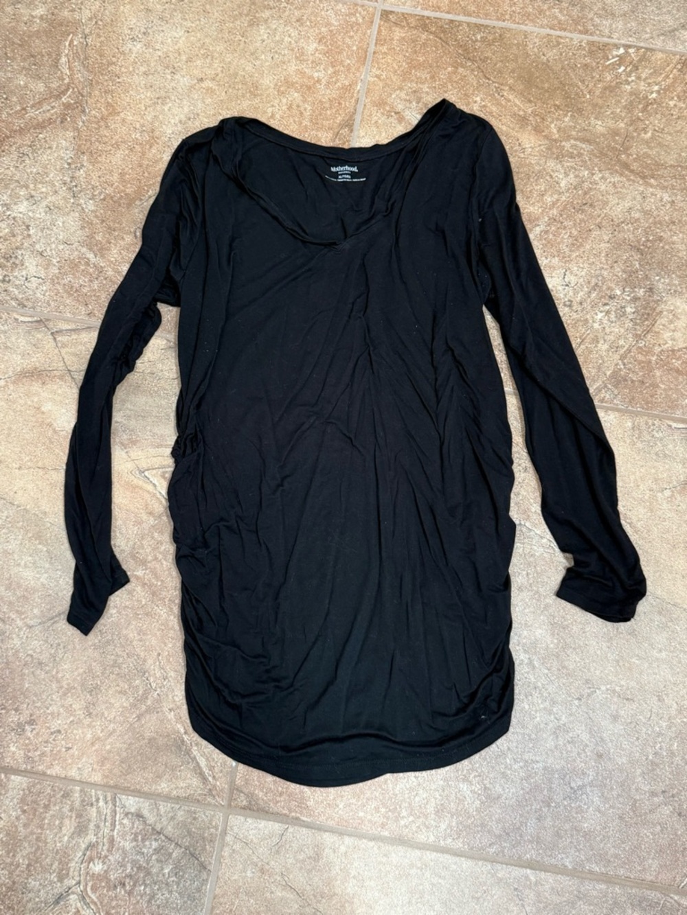 Motherhood Maternity Black Scoop Neck Long Sleeve Top